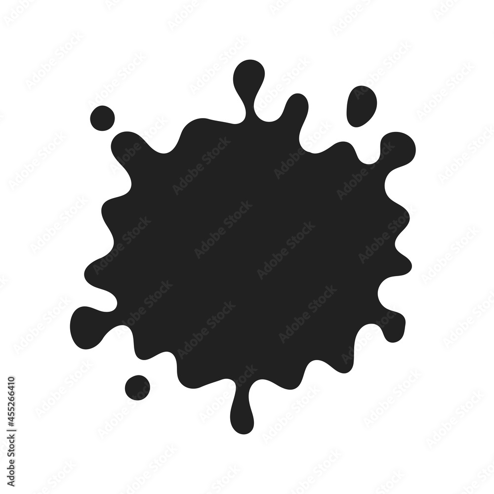 Vector ink splat icon. Paint splash monochrome flat symbol isolated. Spot sign, logo illustration. Vector ink splat icon. Paint splash monochrome flat symbol isolated. Spot sign, logo illustration.