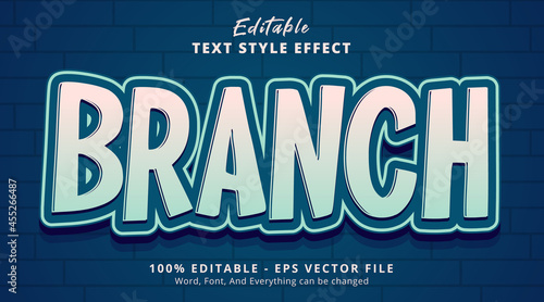 Editable text effect, Branch text with nicely color combination style