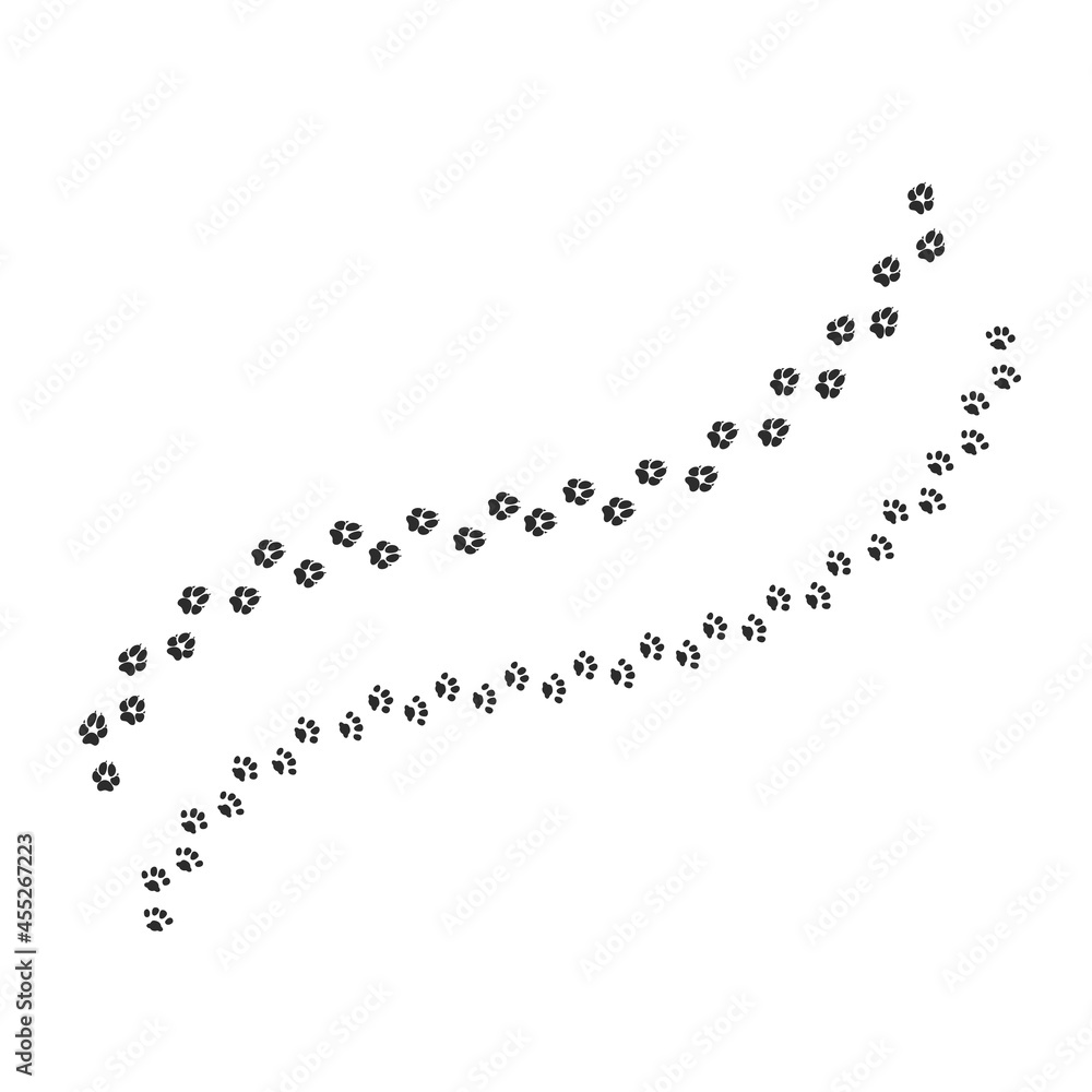 Animal track shapes. Dog and cat paw print. Cute design element. Vector Animal track shapes. Dog and cat paw print. Cute design element. Vector