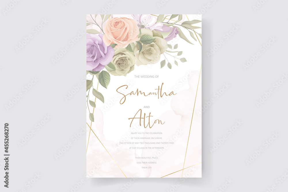 Beautiful roses invitation card template Beautiful roses invitation card template