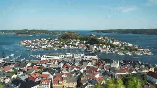 Time lapse of boats at Kragerø coastal town in Telemark county, Norway photo