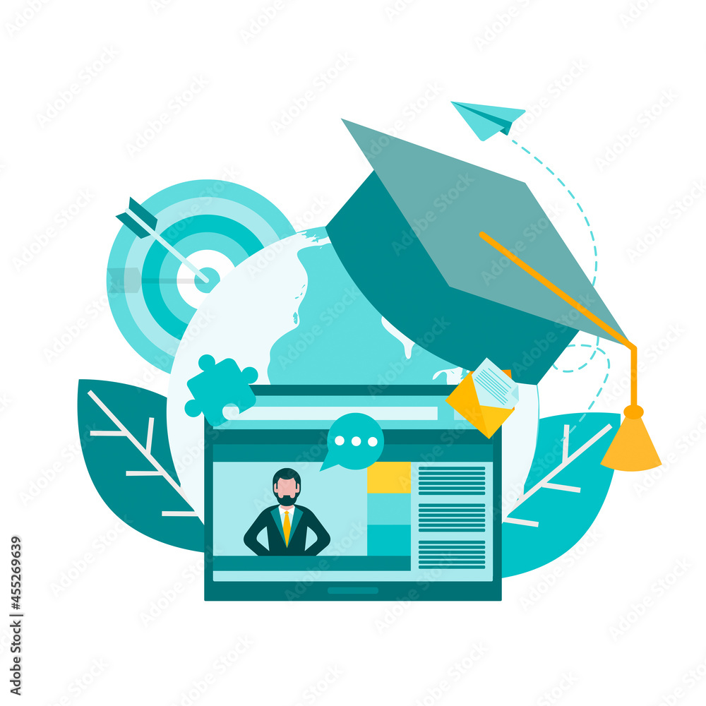 Fototapeta premium Online education training courses study remotely