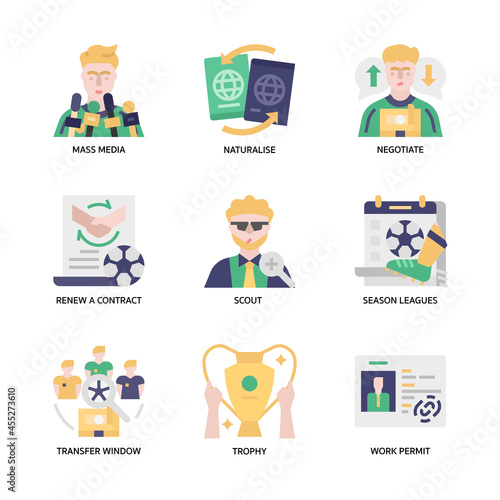 Football Transfers Icons Set
