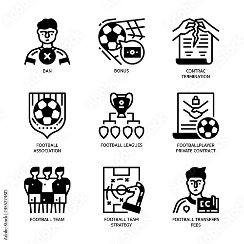 Football Transfers Icons Set