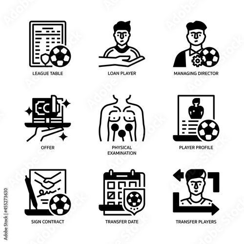 Football Transfers Icons Set