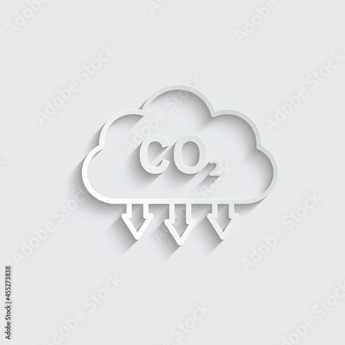 co2 icon vector black. carbon dioxide emissions