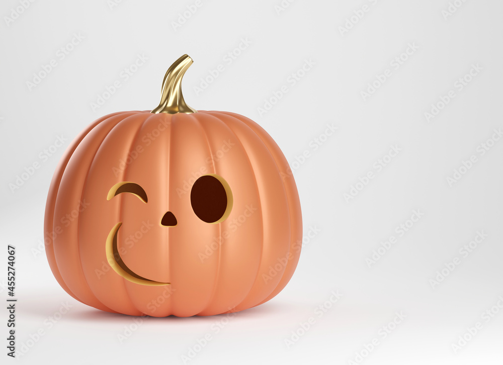 Happy Halloween background with carved pumpkin. 3d render Happy Halloween background with carved pumpkin. 3d render