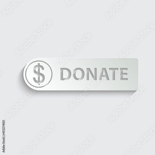 donate icon button vector. help, aid sign