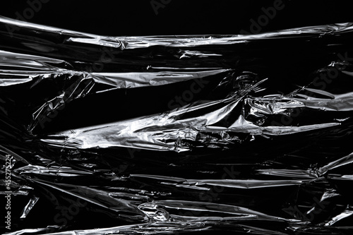 Picture of the polyethylene wrap on black background