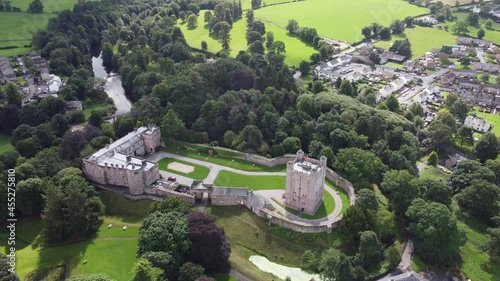 Appleby Castle England overhead aerial footage 4K photo