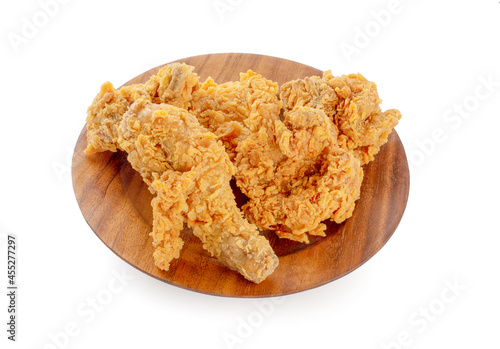 crispy kentucky fried chicken in a wooden plate