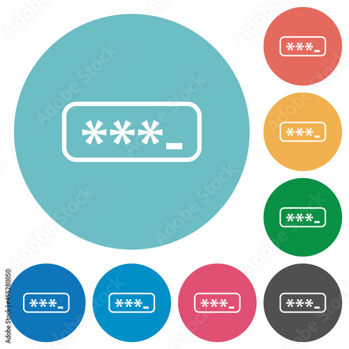 PIN code outline flat round icons