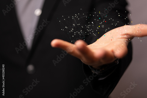 Connecting lines and dots.B...