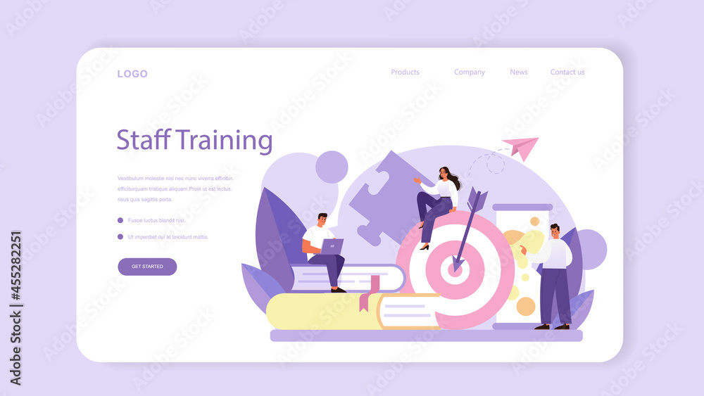Staff counselling web banner or landing page. Personnel manager providing Staff counselling web banner or landing page. Personnel manager providing