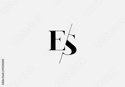  Abstract ES letter modern initial logo design 