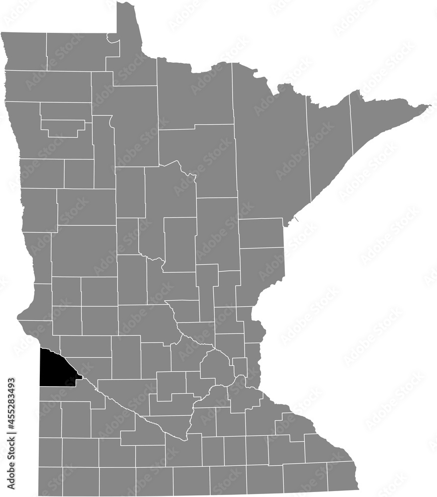 Vecteur Stock Black highlighted location map of the Lac qui Parle