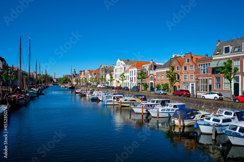 View of the harbour of Delfshaven. Rotterdam, Netherlands