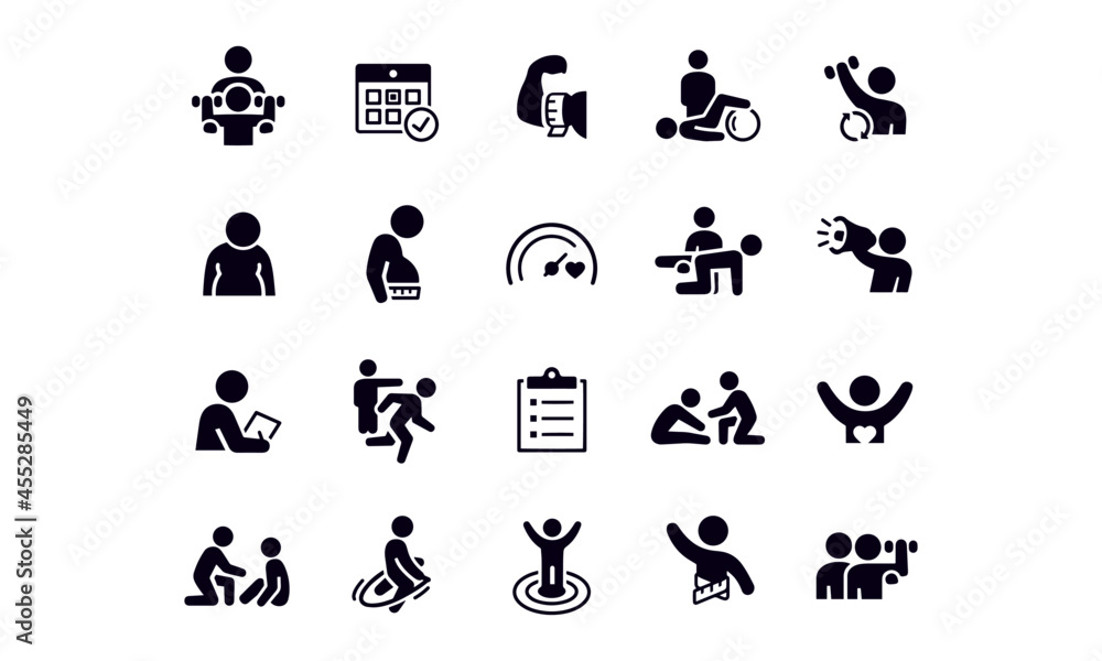 Personal Trainer Icons vector design Personal Trainer Icons vector design