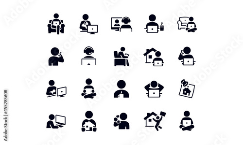 Telecommuting  web Icons vector design
