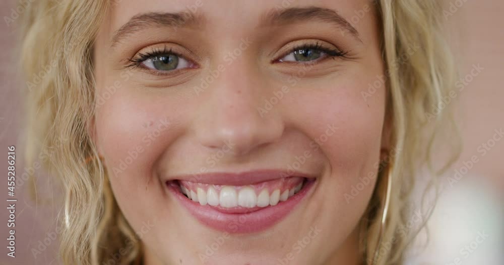 Portrait beautiful blonde woman smiling at home happy lifestyle Portrait beautiful blonde woman smiling at home happy lifestyle