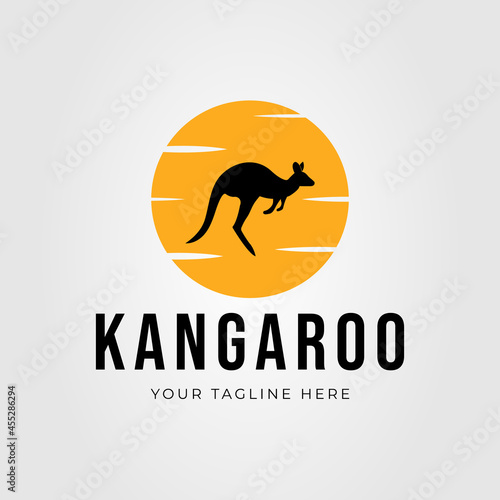 silhouette kangaroo australia logo vector illustration design