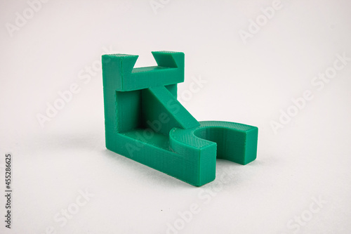 Detail created on a 3D printer on a white background
