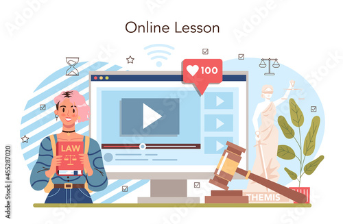 Law class online service or platform. Punishment and judgement education