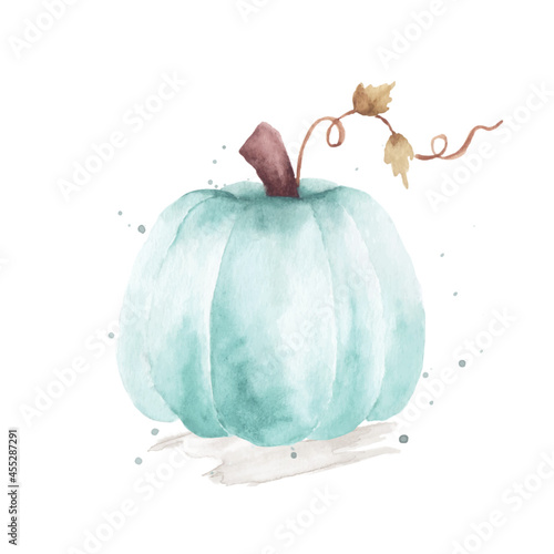 Pumpkin watercolor hand painted