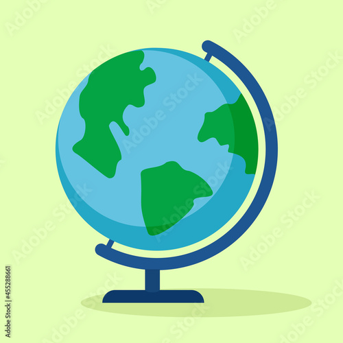 Globe school supplies. Globe object on isolated background. Vector illustration.