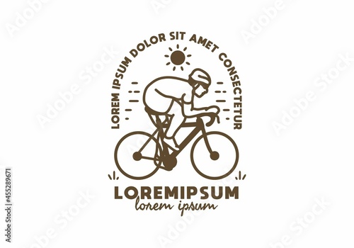 Fast bicycle line art with lorem ipsum text