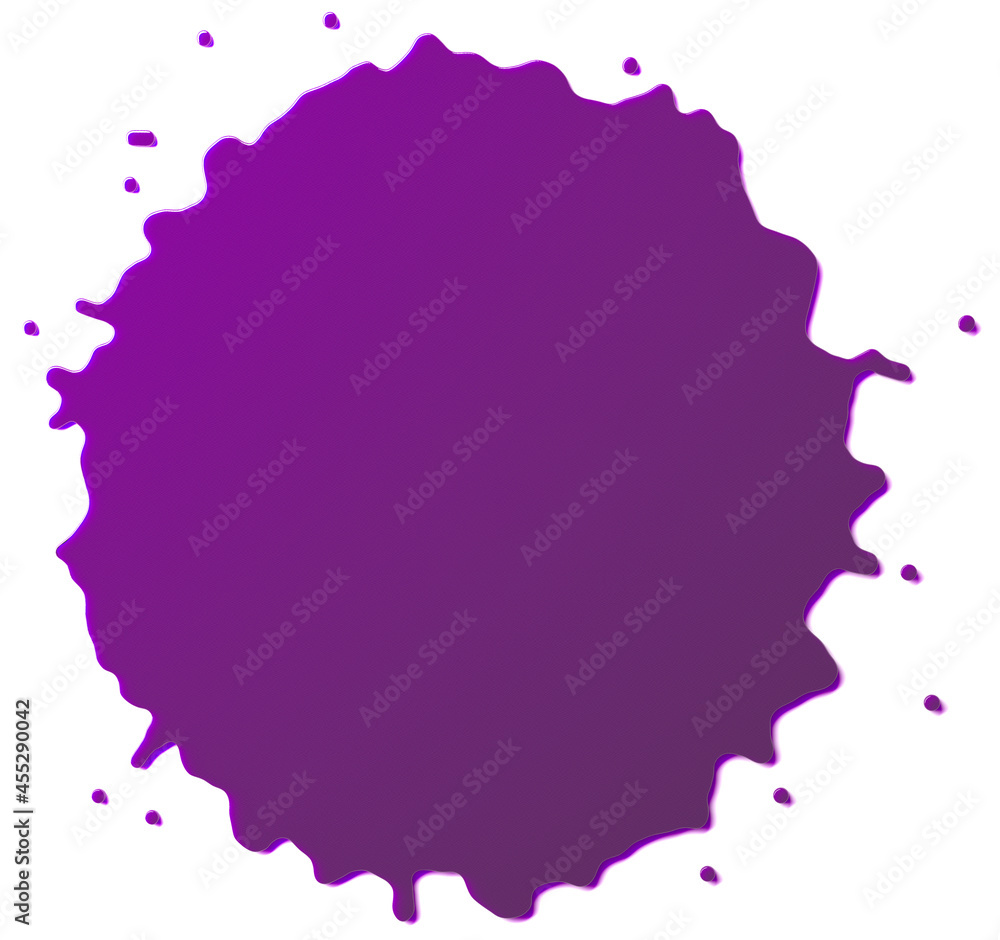 Obraz premium Abstract stain of paint with splashes magenta .Water splashes. 3d render illustration.