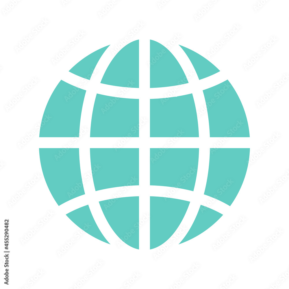 Earth globe icon. Vector illustration isolated on white background Earth globe icon. Vector illustration isolated on white background