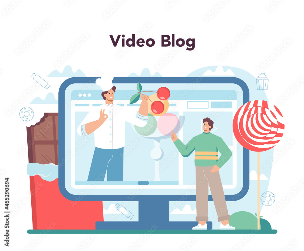 Confectioner online service or platform. Professional pastry chef Confectioner online service or platform. Professional pastry chef