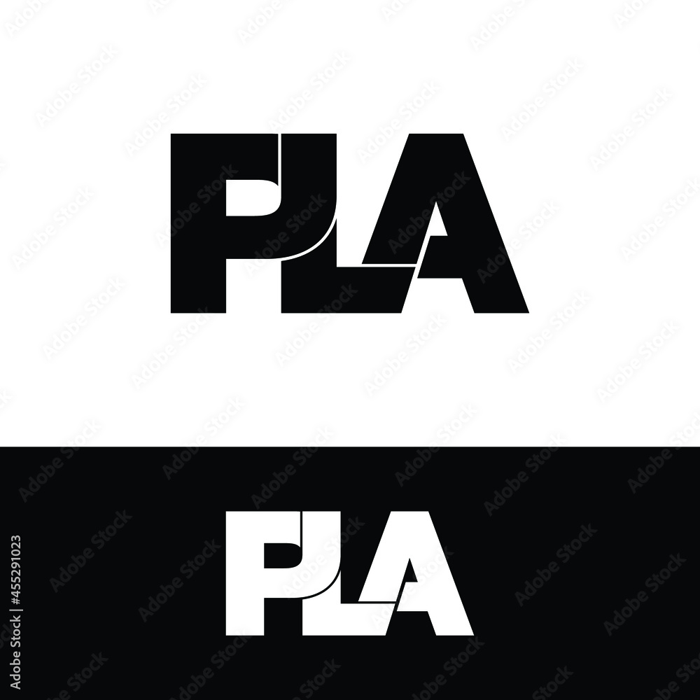 PLA letter monogram logo design vector - obrazy, fototapety, plakaty 