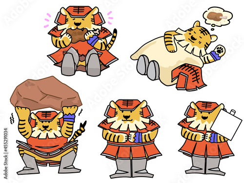 甲冑を着たトラのイラストRPG風