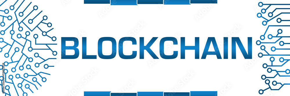 Blockchain Blue Circuit Circular Left Right Banner Blockchain Blue Circuit Circular Left Right Banner