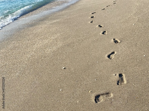 singer island palm beach county  florida beach footprints in the sand  photo