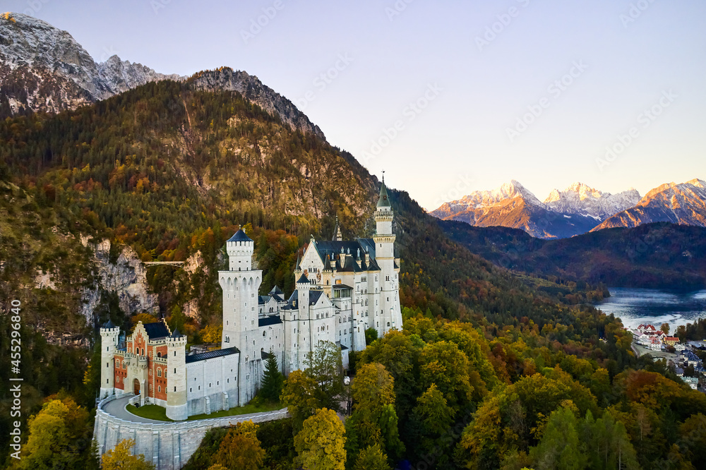 beautiful fantasy castle scenery in the mountains