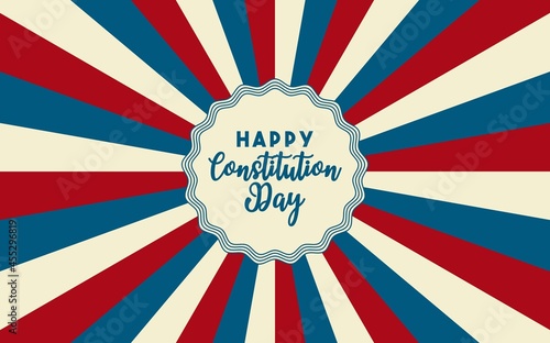 17 september - United States Constitution day. Typography concept design for greeting card, poster, banner, flyer. Text and brush USA flag on white background. Vector illustration