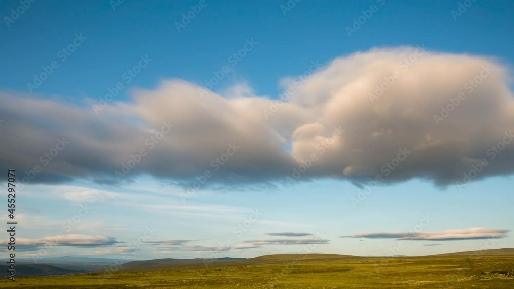 Timelapse of a lenticular cloud moving over the Flatruet mountain plateau in Sweden Timelapse of a lenticular cloud moving over the Flatruet mountain plateau in Sweden