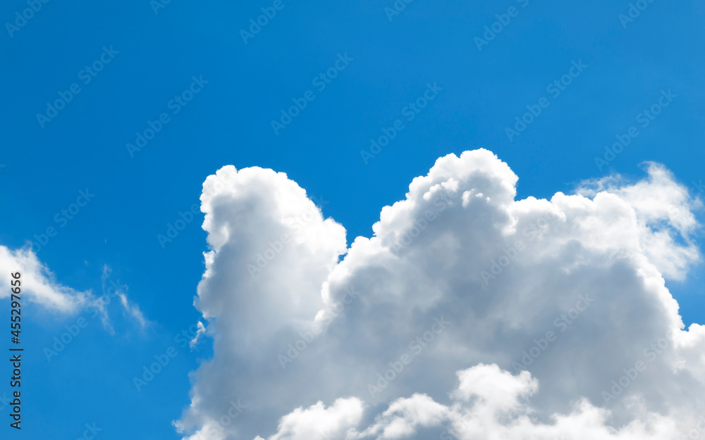 White clouds on the blue sky, background