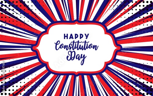 17 september - United States Constitution day. Typography concept design for greeting card, poster, banner, flyer. Text and brush USA flag on white background. Vector illustration