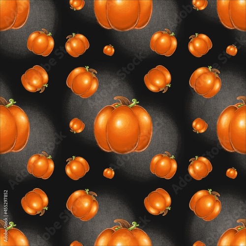 Pumpkin sketch and pattern