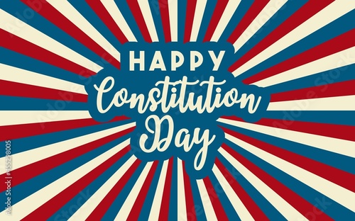 17 september - United States Constitution day. Typography concept design for greeting card, poster, banner, flyer. Text and brush USA flag on white background. Vector illustration