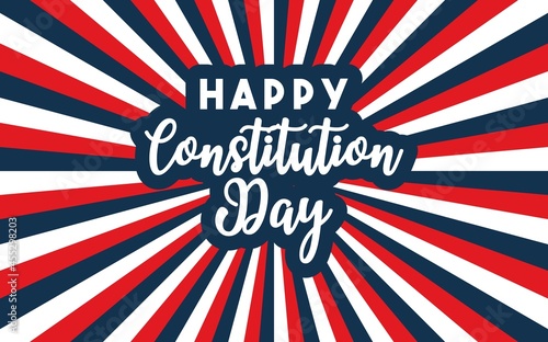 17 september - United States Constitution day. Typography concept design for greeting card, poster, banner, flyer. Text and brush USA flag on white background. Vector illustration