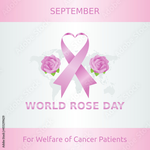 Vector graphic of world rose day for welfare of cancer patients good for world rose day for welfare of cancer patients celebration. flat design. flyer design.flat illustration.