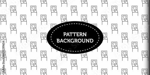 Popular design pattern ornament. Barbershop tools doodles pattern isolated on white background. Christmas pattern background, Public area icon collection
