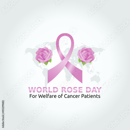 Vector graphic of world rose day for welfare of cancer patients good for world rose day for welfare of cancer patients celebration. flat design. flyer design.flat illustration.