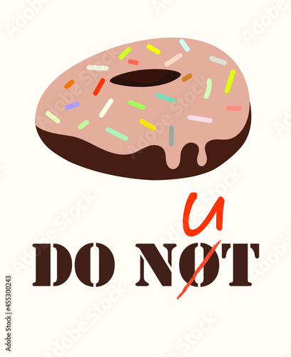 Funny donut card, donut recommendation joke, delicious chocolate donut