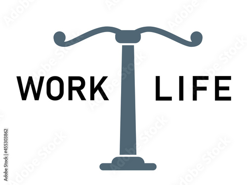 work life balance icon scale text working and family choice